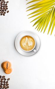 Preview wallpaper coffee, cappuccino, foam, cup, drink, food, white