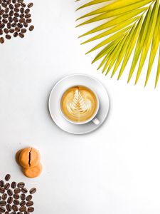 Preview wallpaper coffee, cappuccino, foam, cup, drink, food, white