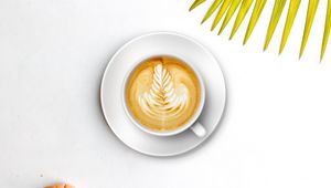 Preview wallpaper coffee, cappuccino, foam, cup, drink, food, white