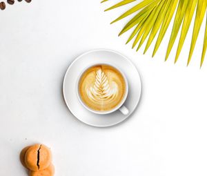 Preview wallpaper coffee, cappuccino, foam, cup, drink, food, white