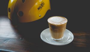 Preview wallpaper coffee, cappuccino, glass, foam