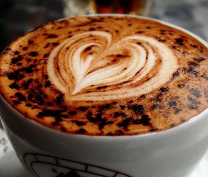 Preview wallpaper coffee, cappuccino, heart, skin