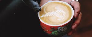 Preview wallpaper coffee, cappuccino, pattern, milk