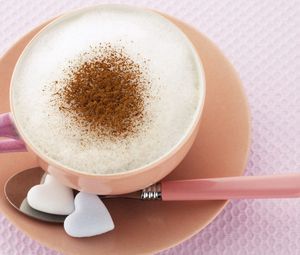 Preview wallpaper coffee, cappuccino, skin, hearts, sugar