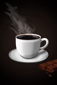 Preview wallpaper coffee, chocolate, plate, cup, vapor