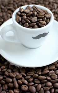 Preview wallpaper coffee, coffee beans, cup