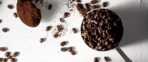 Preview wallpaper coffee, coffee beans, cup, drink