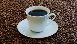 Preview wallpaper coffee, coffee beans, drink, cup
