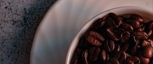 Preview wallpaper coffee, coffee beans, grains, cup