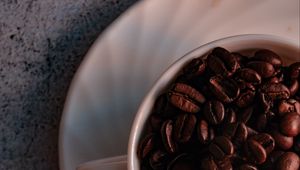 Preview wallpaper coffee, coffee beans, grains, cup