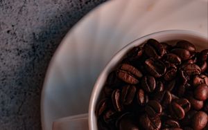 Preview wallpaper coffee, coffee beans, grains, cup