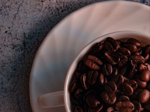 Preview wallpaper coffee, coffee beans, grains, cup