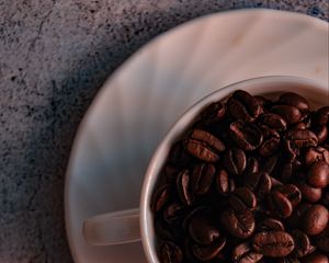 Preview wallpaper coffee, coffee beans, grains, cup