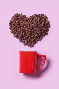 Preview wallpaper coffee, coffee beans, heart, cup, love