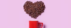 Preview wallpaper coffee, coffee beans, heart, cup, love