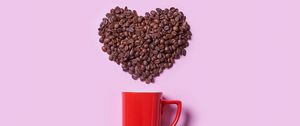 Preview wallpaper coffee, coffee beans, heart, cup, love