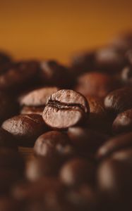 Preview wallpaper coffee, coffee beans, macro, blur