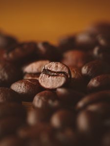 Preview wallpaper coffee, coffee beans, macro, blur