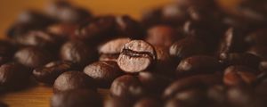 Preview wallpaper coffee, coffee beans, macro, blur