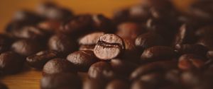 Preview wallpaper coffee, coffee beans, macro, blur