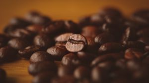 Preview wallpaper coffee, coffee beans, macro, blur