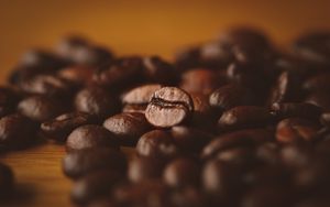 Preview wallpaper coffee, coffee beans, macro, blur