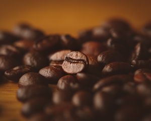 Preview wallpaper coffee, coffee beans, macro, blur