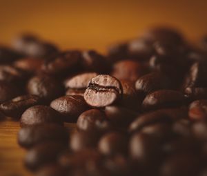 Preview wallpaper coffee, coffee beans, macro, blur