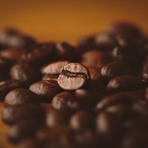 Preview wallpaper coffee, coffee beans, macro, blur