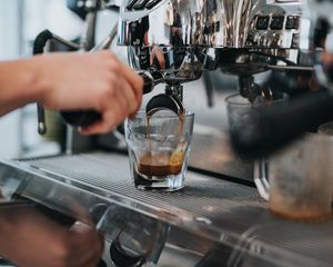 Preview wallpaper coffee, coffee machine, hands, apparatus