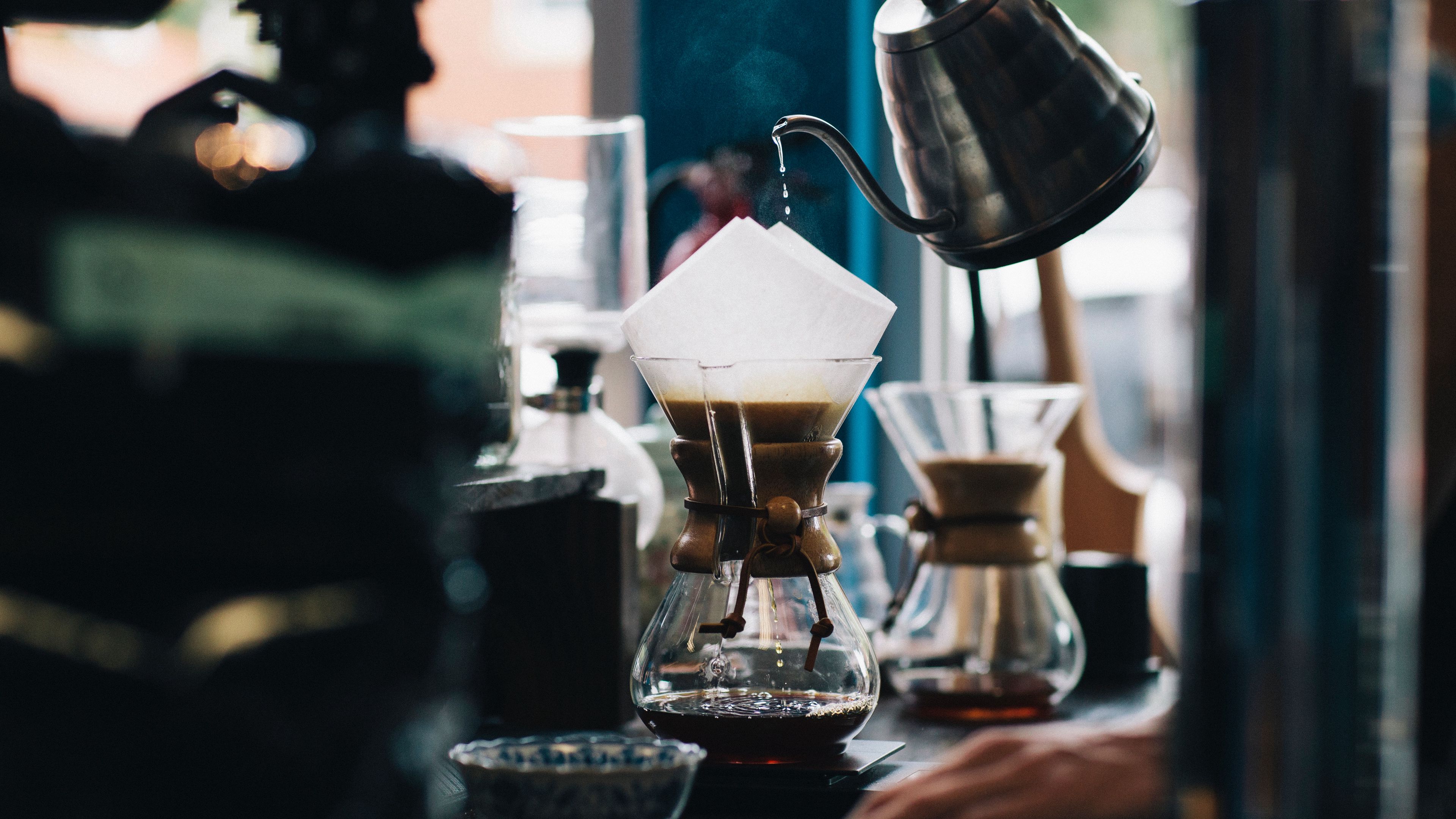 Download wallpaper 3840x2160 coffee, coffee pot, coffee shop 4k uhd 16