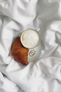 Preview wallpaper coffee, croissant, aesthetics, food