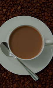 Preview wallpaper coffee, cup, beans, drink