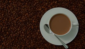 Preview wallpaper coffee, cup, beans, drink