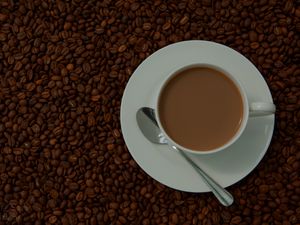 Preview wallpaper coffee, cup, beans, drink