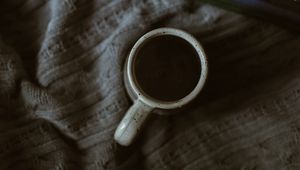 Preview wallpaper coffee, cup, book, flowers, cloth