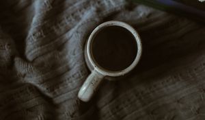 Preview wallpaper coffee, cup, book, flowers, cloth