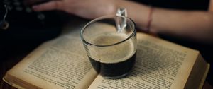 Preview wallpaper coffee, cup, book, hands, aesthetics