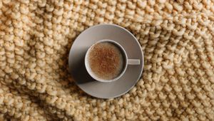 Preview wallpaper coffee, cup, cinnamon, aerial view