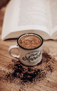 Preview wallpaper coffee, cup, cinnamon, drink, book