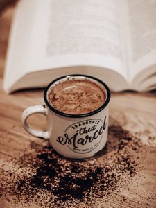 Preview wallpaper coffee, cup, cinnamon, drink, book