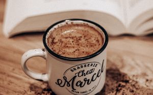 Preview wallpaper coffee, cup, cinnamon, drink, book