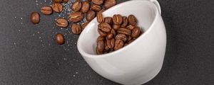Preview wallpaper coffee, cup, coffee beans, sugar