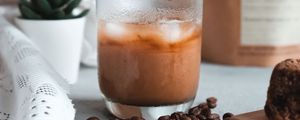 Preview wallpaper coffee, cup, coffee beans, drink, ice