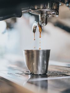 Preview wallpaper coffee, cup, coffee machine, drops
