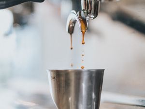Preview wallpaper coffee, cup, coffee machine, drops