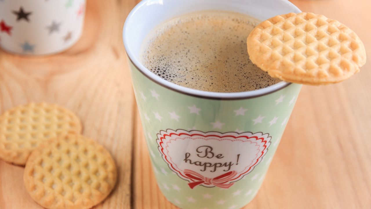 Wallpaper coffee, cup, cookies