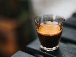 Preview wallpaper coffee, cup, drink, wooden, blur