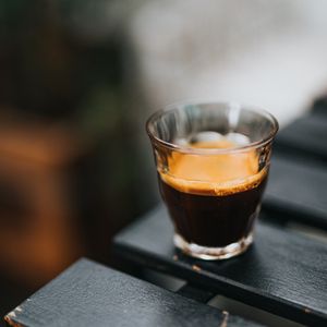 Preview wallpaper coffee, cup, drink, wooden, blur