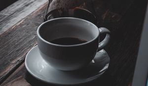 Preview wallpaper coffee, cup, drink, table, wooden